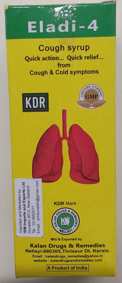 Eladi4 Cough Syrup 100ml Save Mart New Zealand